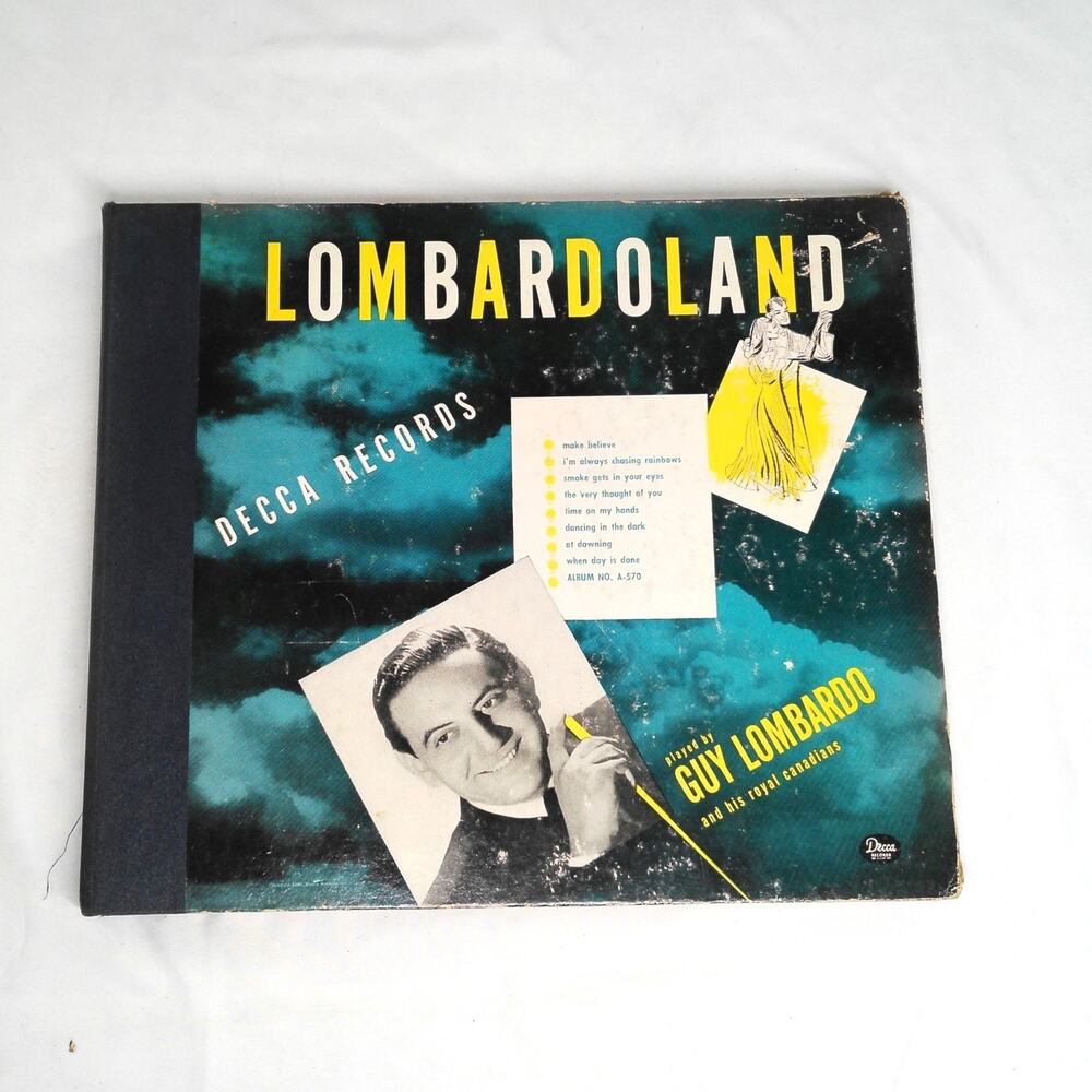 Vintage Guy Lombardo Lombardoland Decca A-570 78 RPM Record Album Royal Canadian